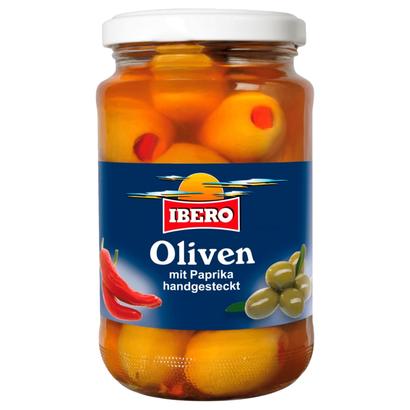 Ibero Grüne Oliven mit Paprika 330g